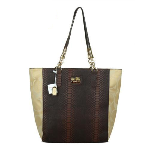 Coach Madison North South Bonded Small Apricot Totes EAZ - Click Image to Close